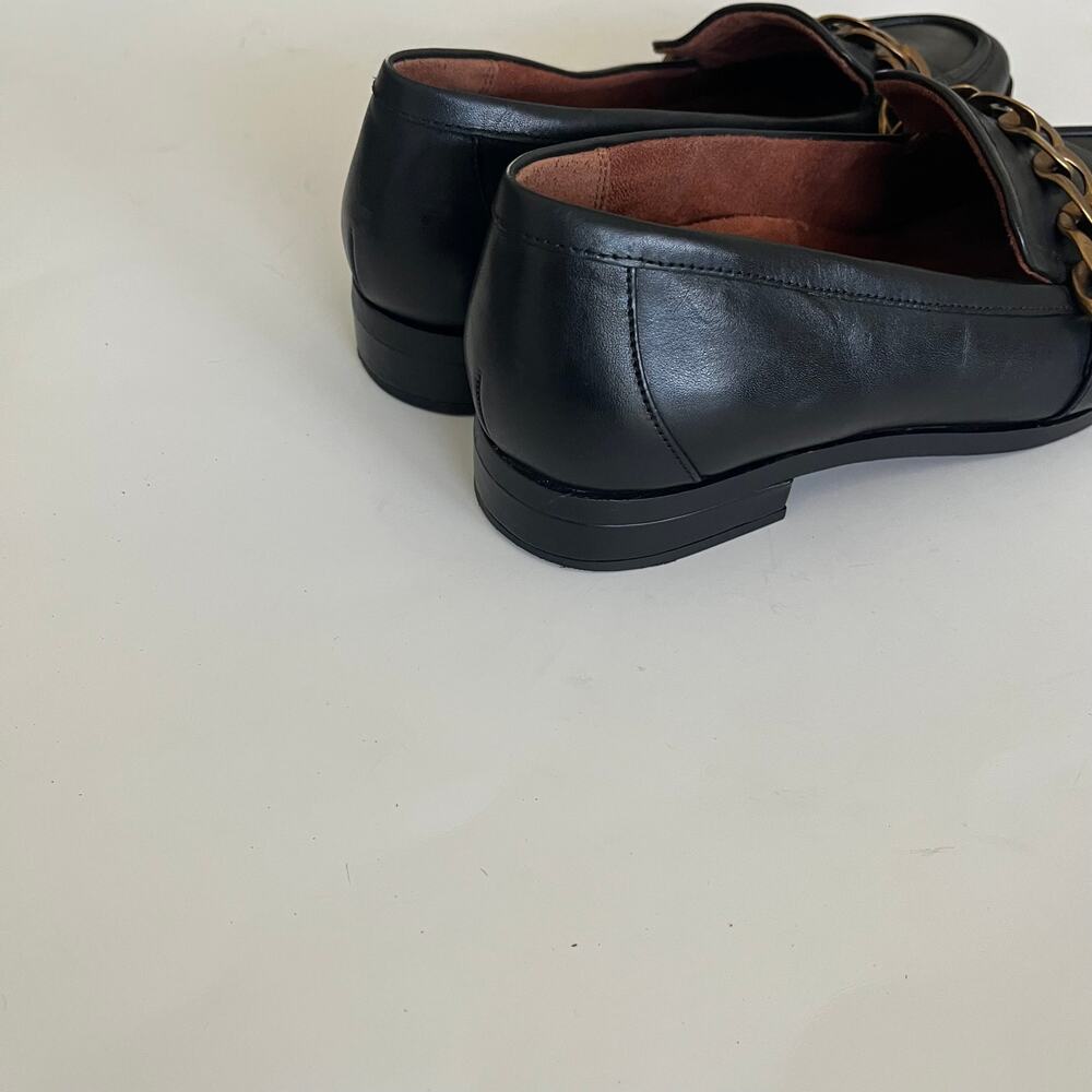 Vionic 'Mizelle' Chain Loafer Women's 7.5 Black Leather Comfort Shoe Slip On - Picture 6 of 8